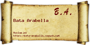 Bata Arabella névjegykártya